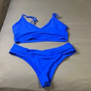 blue shein bathing suit
